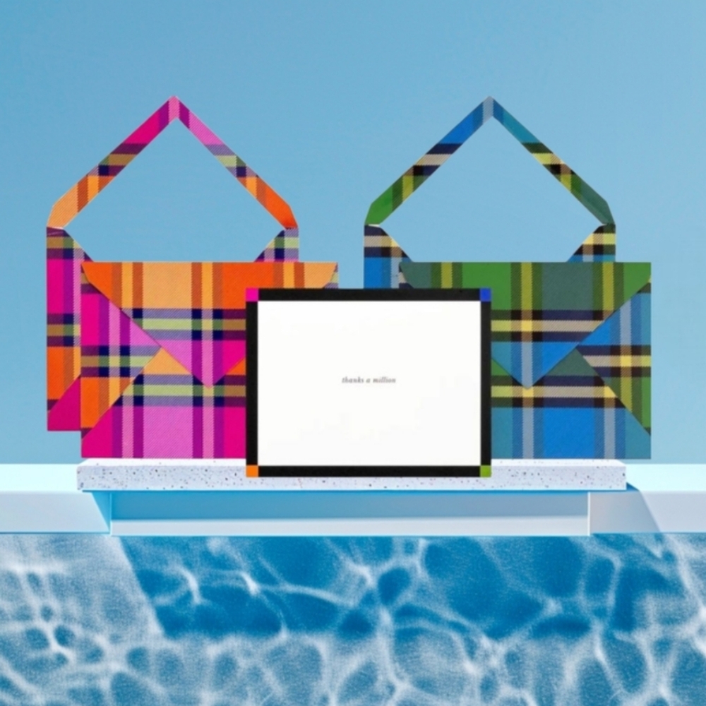 Kate Spade Plaid Thank You Card Set
